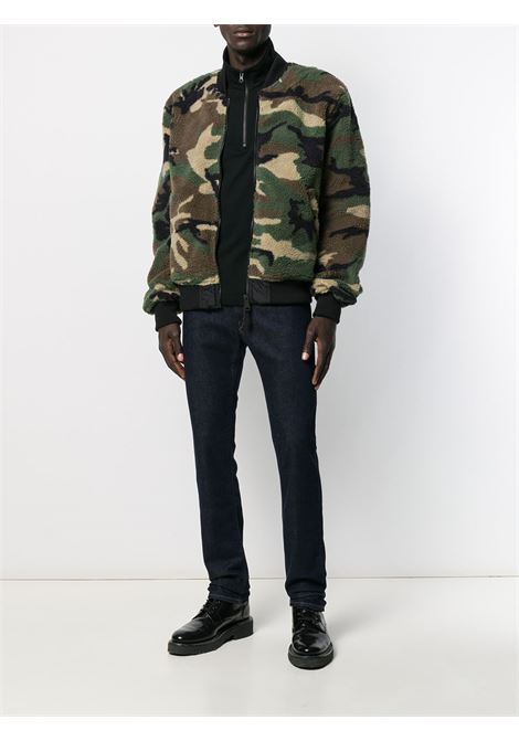 Green camouflage faux-shearling bomber jacket - men  ALPHA INDUSTRIES | 19810603
